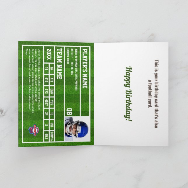 Football Card Baseball Card (Inside)