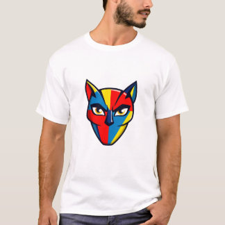 Football Cat Face | Colourful Soccer-Inspired T-Shirt