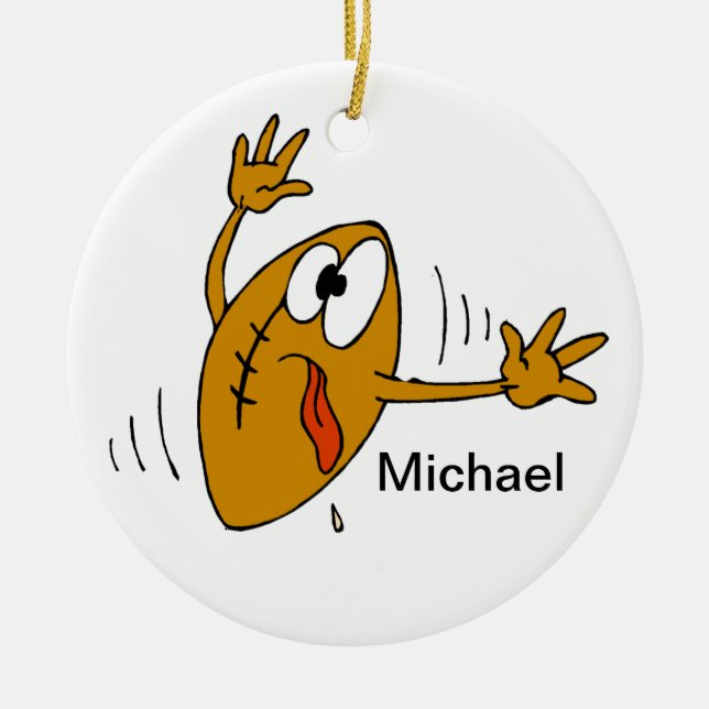 Football Ceramic Ornament (Front)