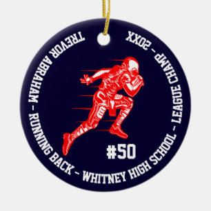 Football Champion Player School Ceramic Ornament