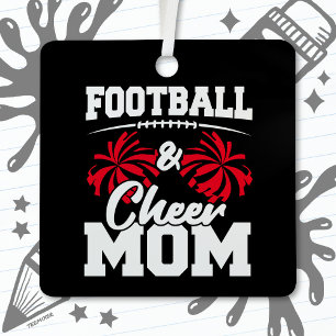 Football Cheer Mom High School Sports Cheerleading Metal Ornament