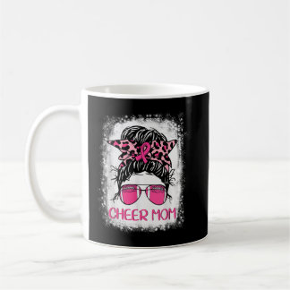 Football Cheer Mom Pink Out Leopard Breast Cancer  Coffee Mug