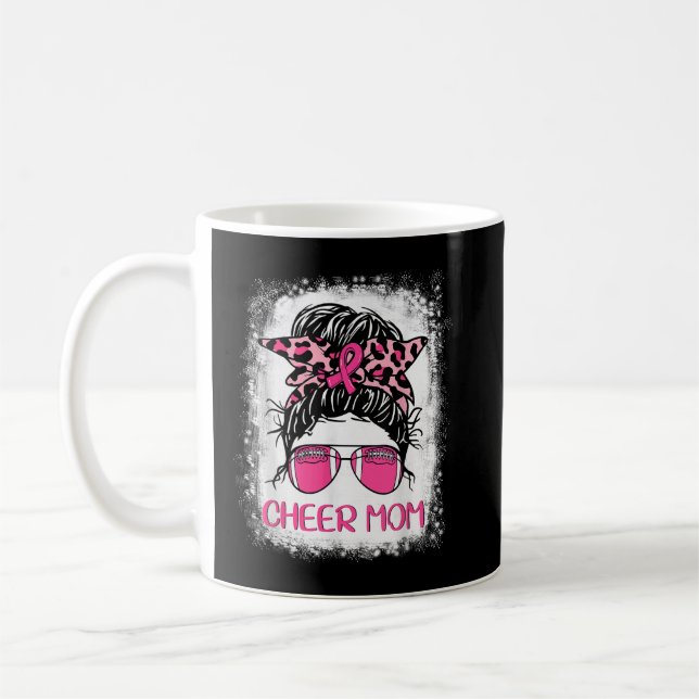 Football Cheer Mom Pink Out Leopard Breast Cancer  Coffee Mug (Left)