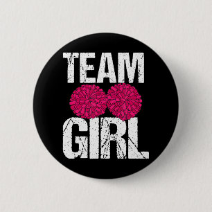 Football Cheerleader Team Girl Gender Reveal 2 Inch Round Button