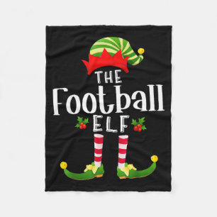 Football Christmas Elf Matching Pajama X-mas Party Fleece Blanket