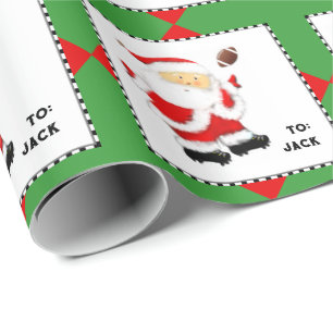 Football Christmas Gift Wrapping Paper
