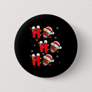 Football Christmas Ho Ho Ho Santa Srts Player Funn 2 Inch Round Button