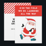 Football Christmas Holiday Cards<br><div class="desc">Funny football Christmas cards featuring Santa football player and holiday quote to add cheer to any football player,  coach or fantasy fan's season. Edit text to add name and holiday message.</div>