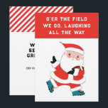 Football Christmas Holiday Cards<br><div class="desc">Funny football Christmas cards featuring Santa football player and holiday quote to add cheer to any football player,  coach or fantasy fan's season. Edit text to add name and holiday message.</div>