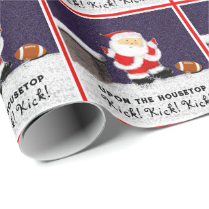 Football Christmas Holiday Gift Wrapping Paper