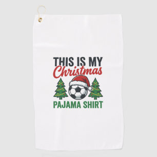 Football Christmas Pajama Shirt Golf Towel