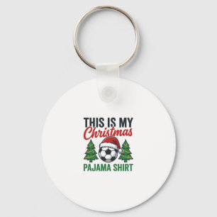 Football Christmas Pajama Shirt Keychain