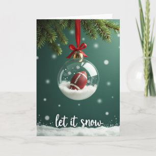 Football Christmas Snow Globe Card