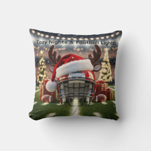 Football Christmas Throw Pillow – Festive Decor