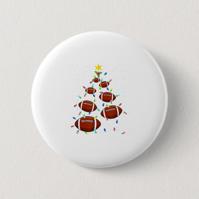 Football Christmas Tree Light Xmas Football Boys G 2 Inch Round Button (Front)