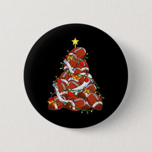 Football Christmas Tree Xmas Pyjamas Player Coach 2 Inch Round Button