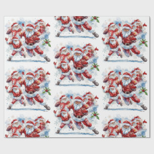 Football Christmas with Santa Claus Wrapping Paper