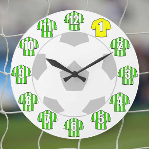 Football Clock - with Green and White Shirts