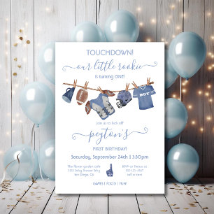 Football Clothesline Birthday Party Invitation