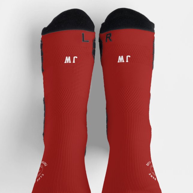 Football Club Name Logo Initials Red Socks (Top)