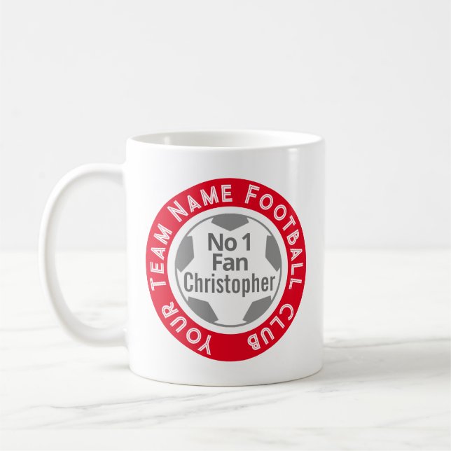 Football Club Name on a Coffee Mug (Left)