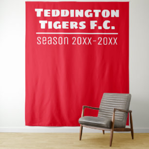 Football Club Presentation Backdrop in Red Tapestry