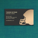 Football Coach Business Card<br><div class="desc">Gold football helmet silhouette logo 
For additional matching marketing materials please contact me at maurareed.designs@gmail.com. For more premade logos visit logoevolution.co. Original design by Maura Reed.</div>