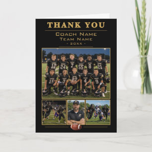 Football Coach Collage Team 4 Photo Thank You Card