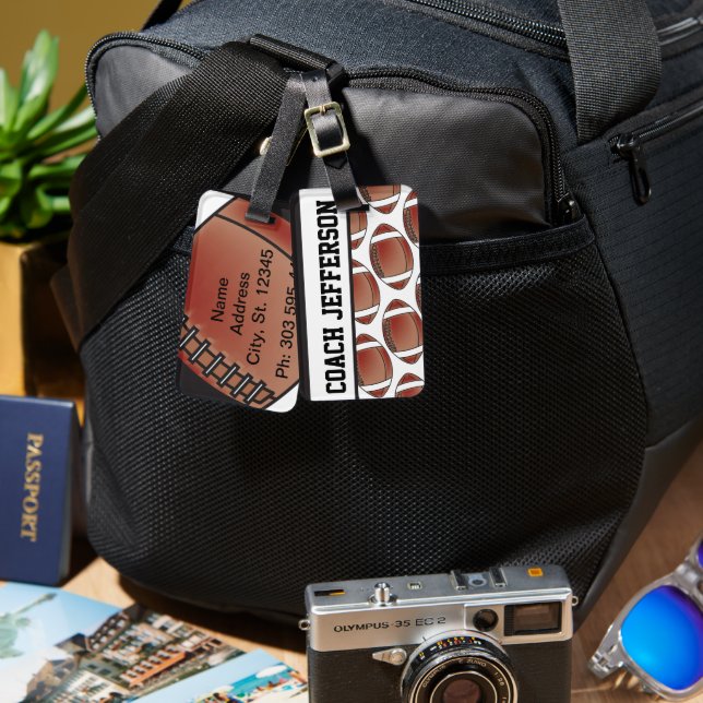 Football Coach | DIY Text Luggage Tag (Front & Back)