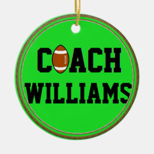 Football Coach Personalized Ceramic Ornament