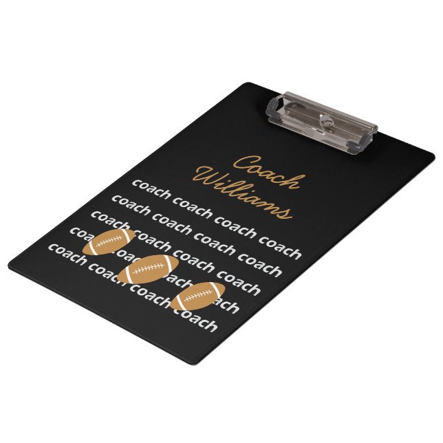 Football Coach Personalized Clipboard (Angled)