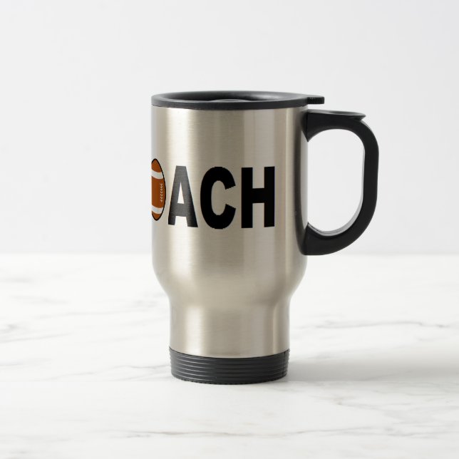 Football Coach Personalized Travel Mug (Right)