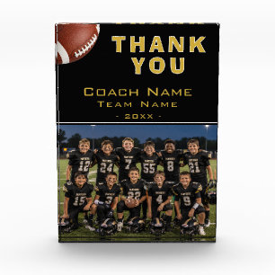 Football Coach Team Name Photo Thank You Card Block