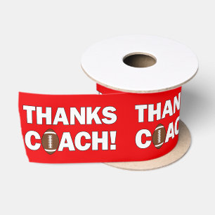 Football Coaches THANKS COACH Sports Gift Wrapping Satin Ribbon