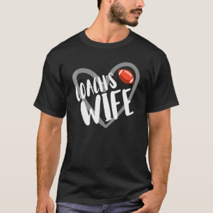Football Coach's Wife Heart T-Shirt
