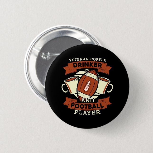 Football Coffee 2 Inch Round Button (Front & Back)