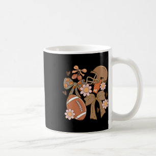 Football Coquette Bow Cute Flowers And Bows Game D Coffee Mug
