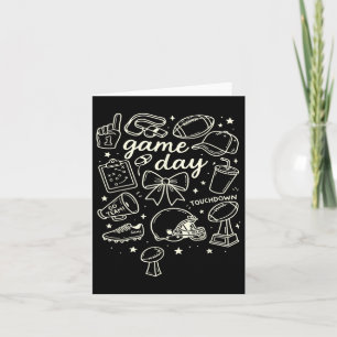 Football Coquette Bow Football Mom Game Day Women  Card