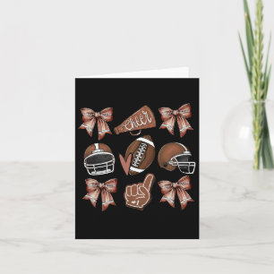 Football Coquette Bow Football Mom Game Day Women Card