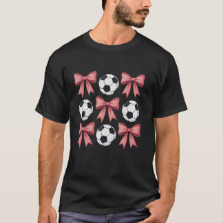 Football Coquette Pink Bow Sports Women Girls Kids T-Shirt