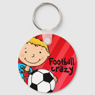Football crazy red sports keychain