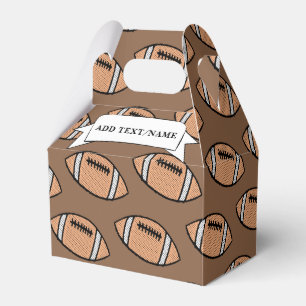 Football Custom Name Brown Favor Box