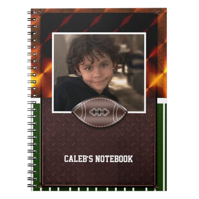 Football Custom Photo Personalized Boys Notebook (Front)