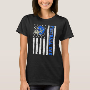 Football Dad American USA Flag Proud Dad Of Baller T-Shirt