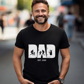 Football DAD and Child EST. Custom Gift T-Shirt