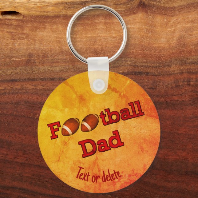 Football Dad Cute Personalized  Keychain (Front)