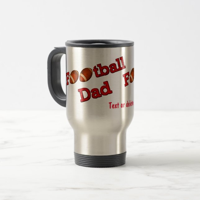 Football Dad Cute Personalized  Travel Mug (Front Left)