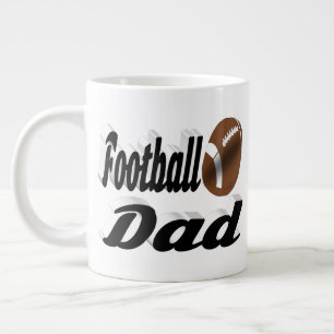 Football Dad half text Giant Coffee Mug