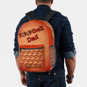 Football Dad Personalized Printed Backpack