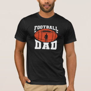 Football Dad Retro Text Design-Orange and Grey T-S T-Shirt